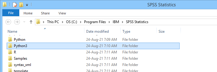 SPSS 文件夹中的 Ss Python 3 文件夹
